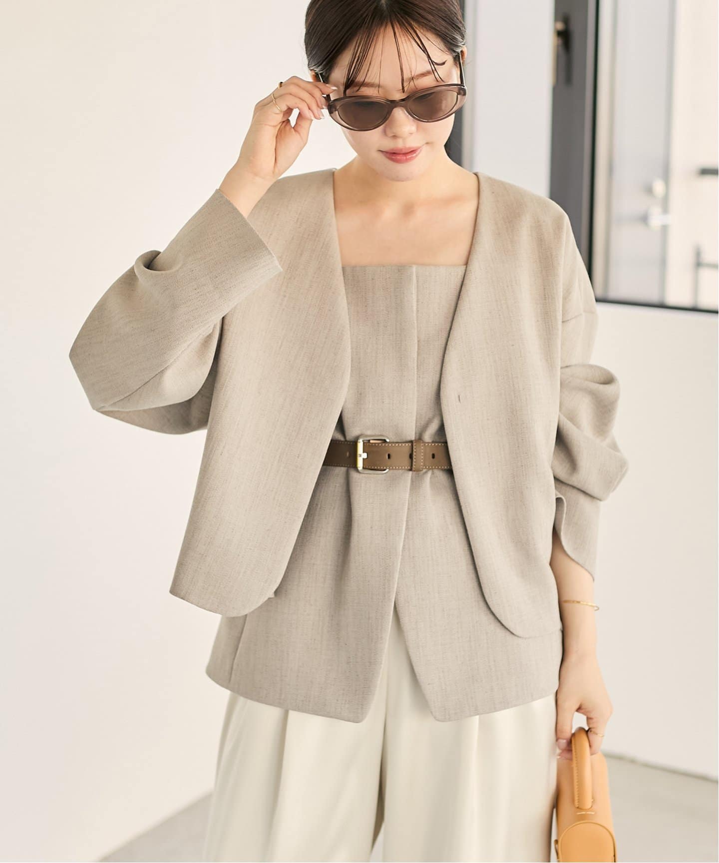 plage 24ss WOOL LINEN ブルゾン36 ¥44,000 plage（プラージュ）の「WOOL LINEN ブルゾン（その他アウター