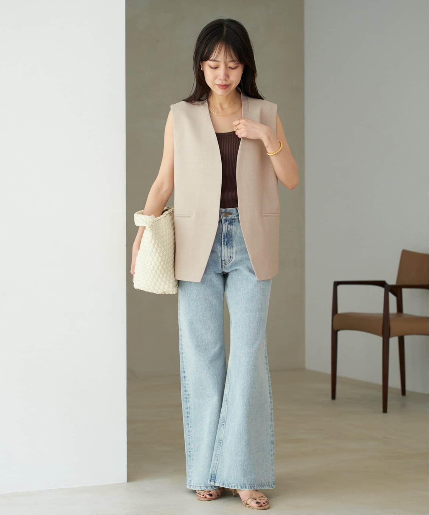 plage calla lily ジレ (black) calla lily ジレ (black)（ジレ）｜Plage（プラージュ）の通販