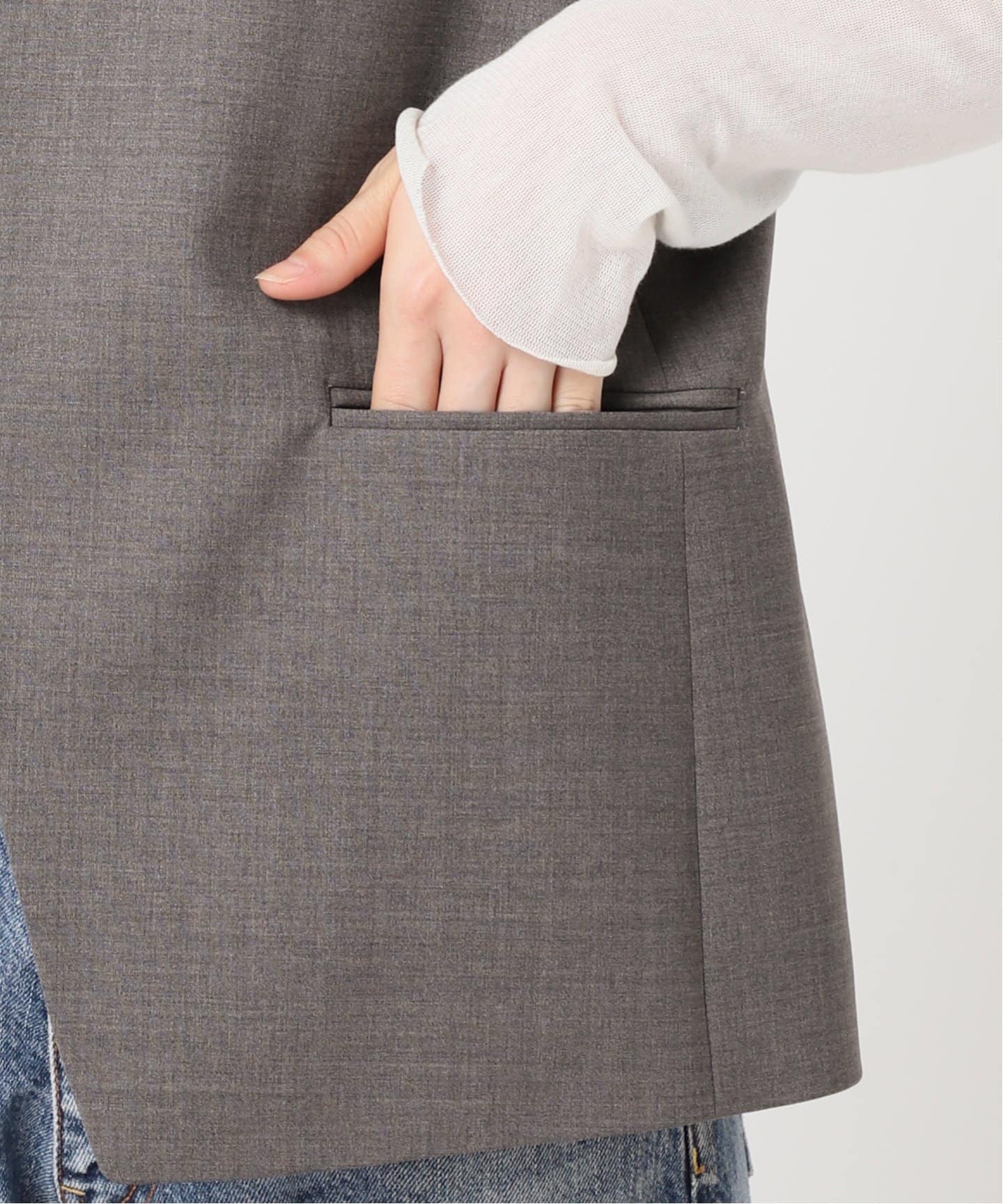 【新品タグ付き】Plage calla lily ジレ (gray) ベスト calla lily ジレ (gray)（ベスト）｜Plage（プラージュ）の