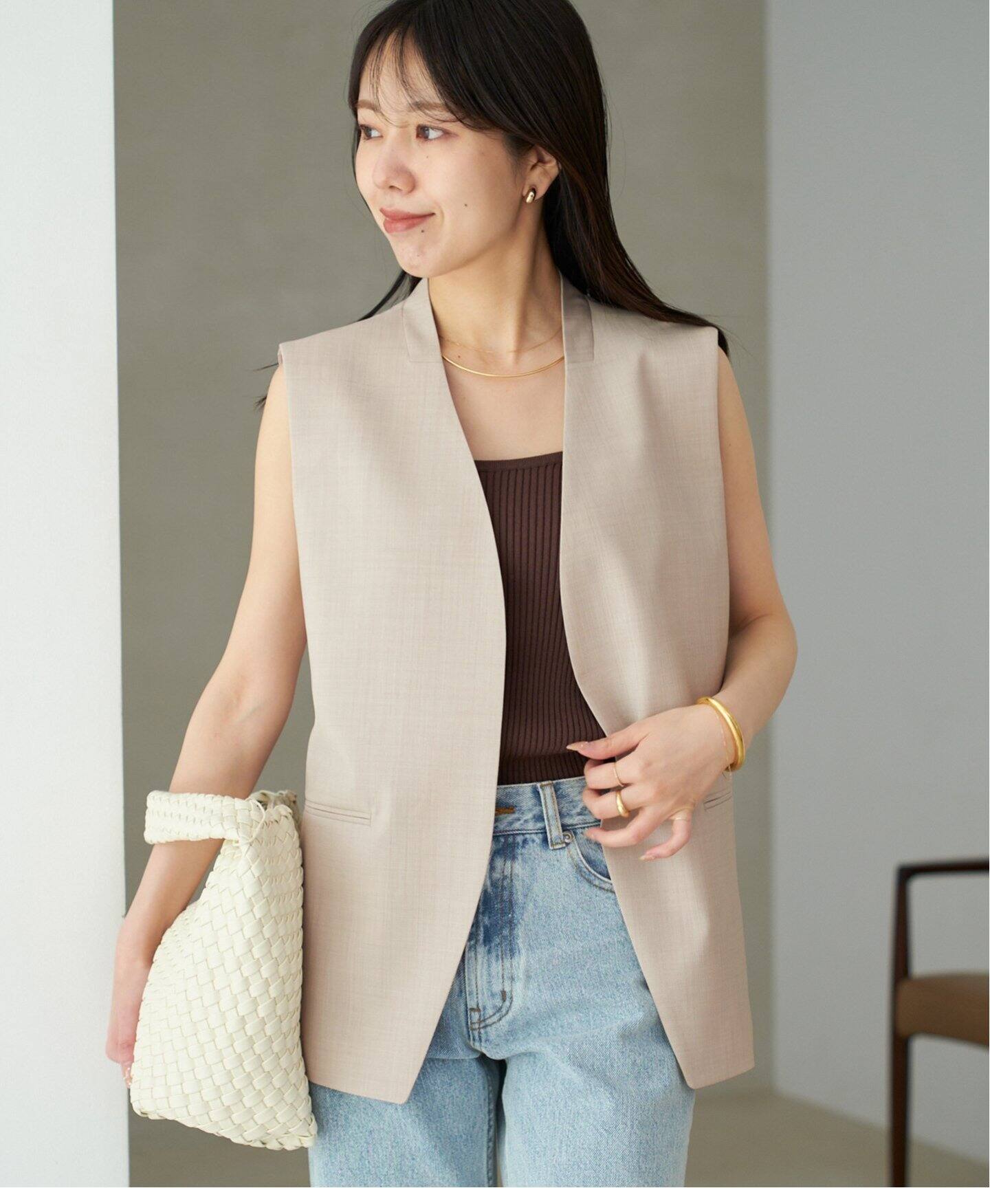 プラージュ calla lily ジレ ベージュ34サイズ プラージュ calla lily ジレ ベージュ34サイズ プラージュ calla