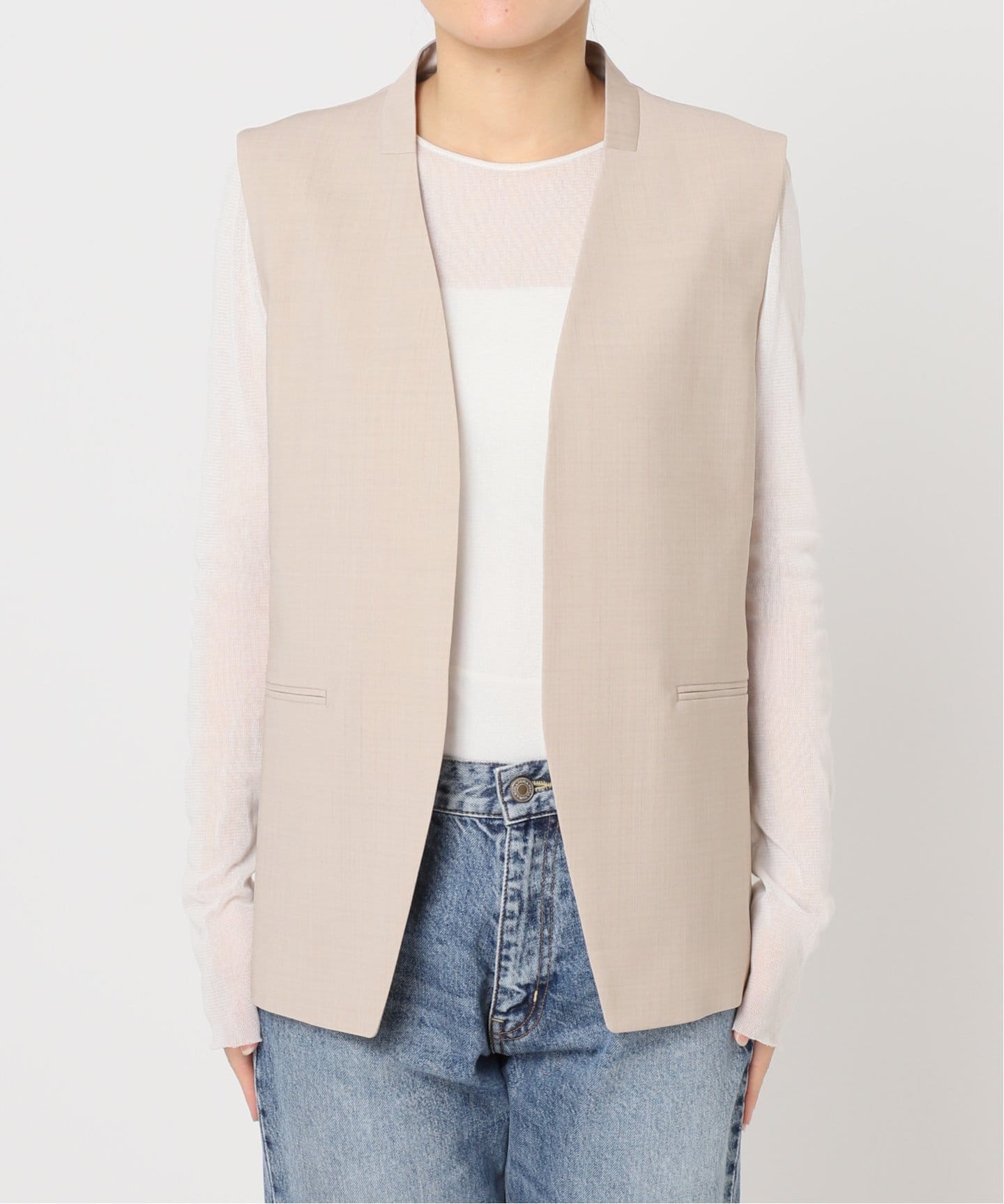 新品　Plage calla lily ジレ　ベージュ　34 大幅値下げ】新品タグ付＊Plage calla lilyジレ ベージュ《34