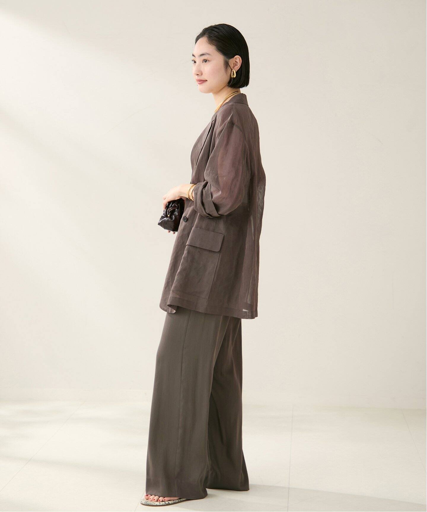 Plage SHEERジャケット　38 ブラウン プラージュ Plage SHEER ジャケット （ブラウン