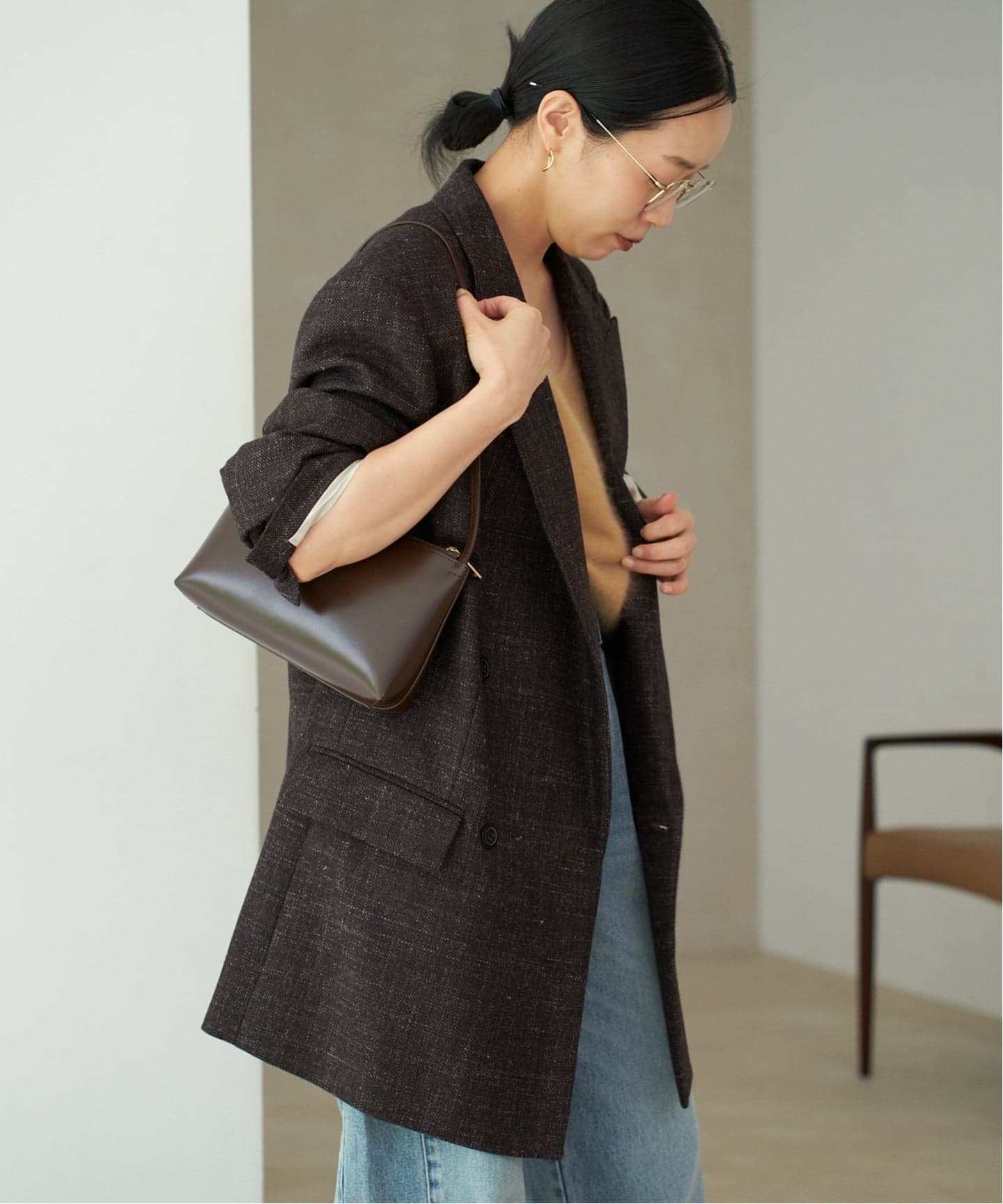 Plage Tweed ジャケット ツイードジャケット ブラック プラージュ plage（プラージュ）の「Tweed ジャケット（ノーカラー