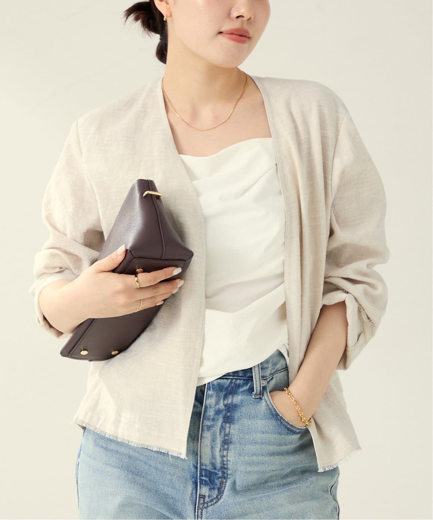 ☆大人気☆【新品】Plage Linenジャケット　ホワイト38 COTTON LINEN EASY ジャケット（その他ジャケット・スーツ