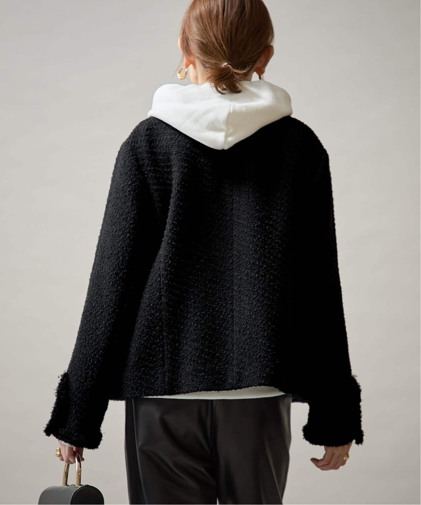 ヴェルメイユパーイエナ　ツイードジャケット　ノーカラージャケット　リネン　ウール Wool Tweed ジャケット（ノーカラージャケット）｜VERMEIL par