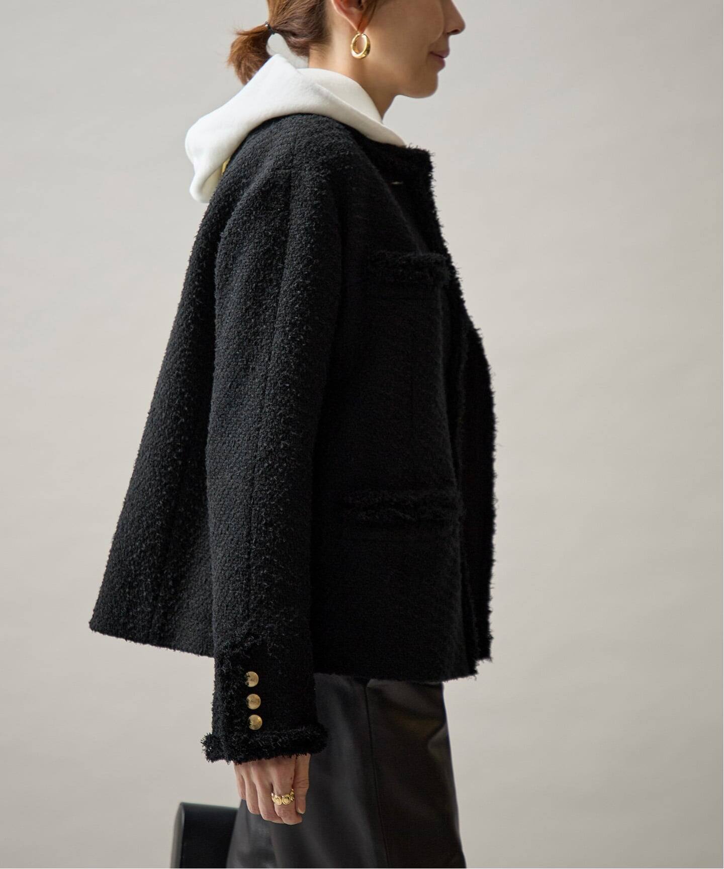 Wool Tweed ジャケット（ノーカラージャケット）｜VERMEIL par iena