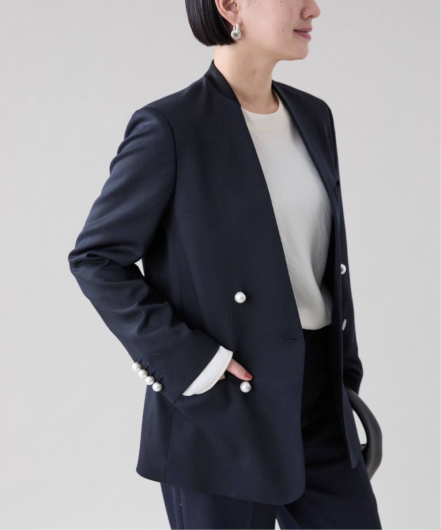 CINOH （チノ）Black Formal No Coller ジャケット BKJK-001（ノー  