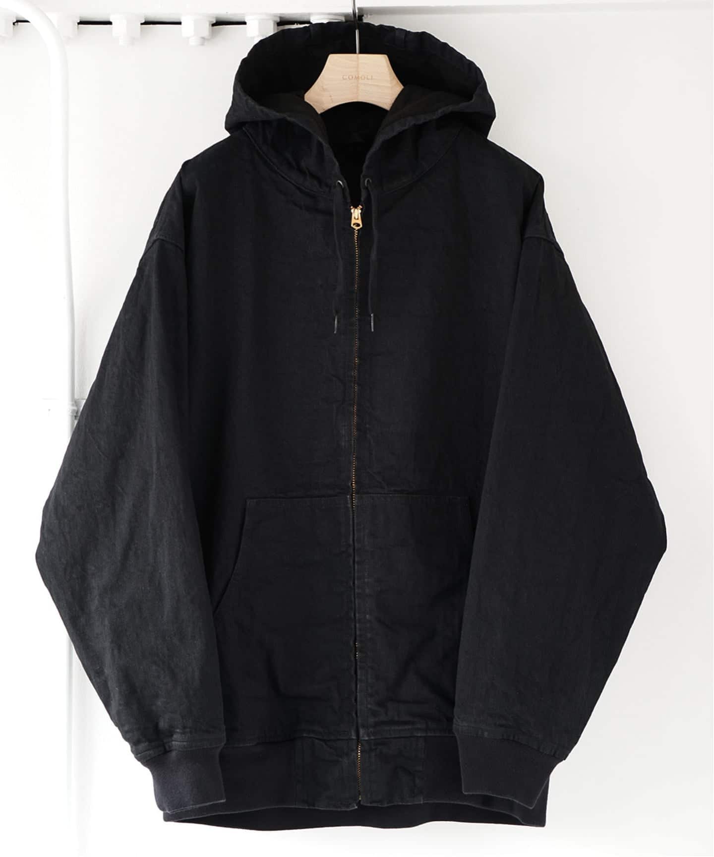 comoli コモリ 25ss フルジップパーカー　黒　サイズ3 comoli コモリ 25ss フルジップパーカー 黒 サイズ3