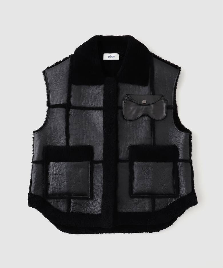 EREVAN/エレヴァン】 VESTE FUJI：ムートンベスト（ベスト）｜L 