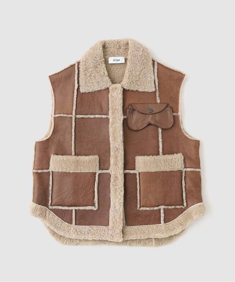 EREVAN/エレヴァン】 VESTE FUJI：ムートンベスト（ベスト）｜L 