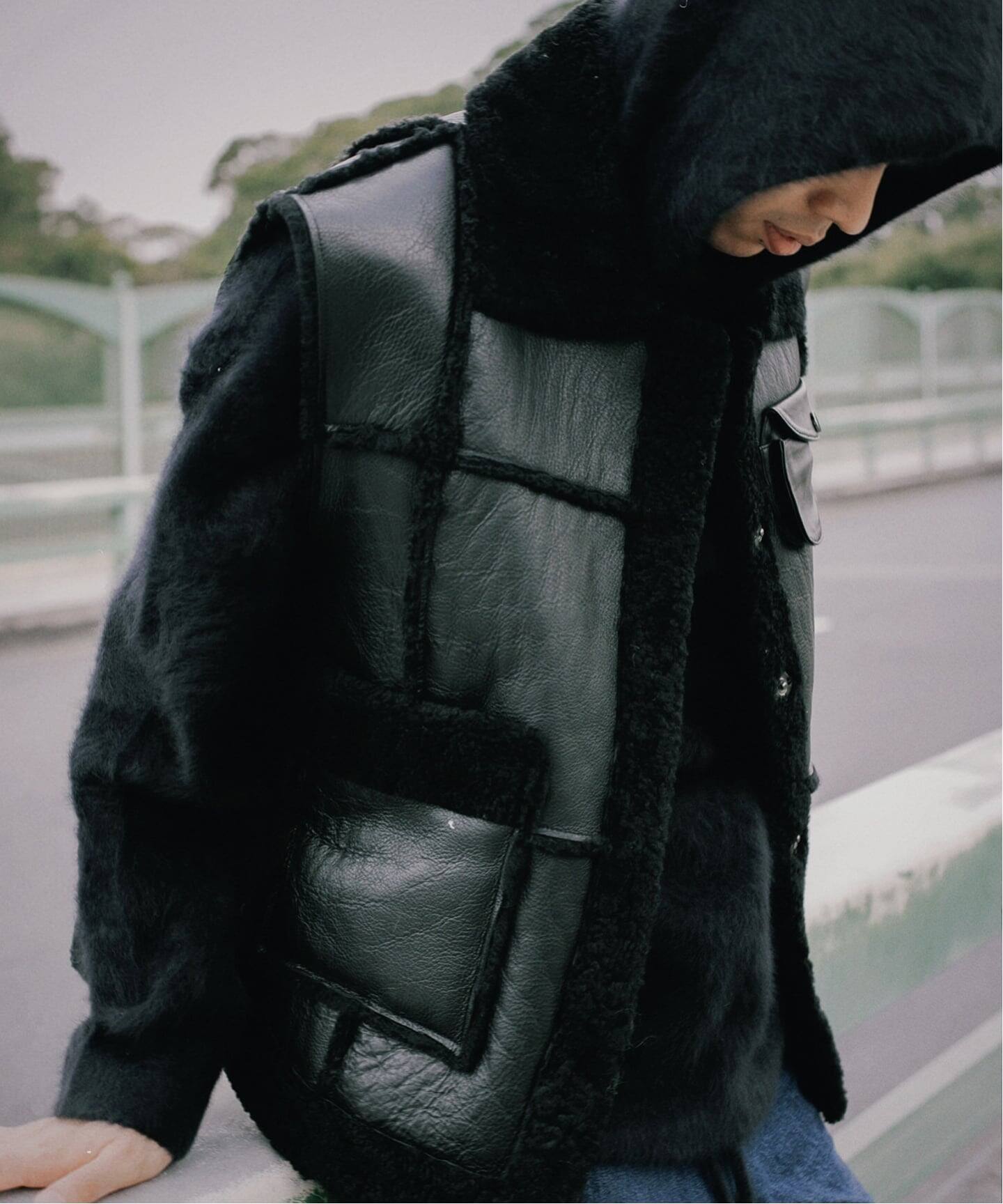 EREVAN/エレヴァン】 VESTE FUJI：ムートンベスト（ベスト）｜L 