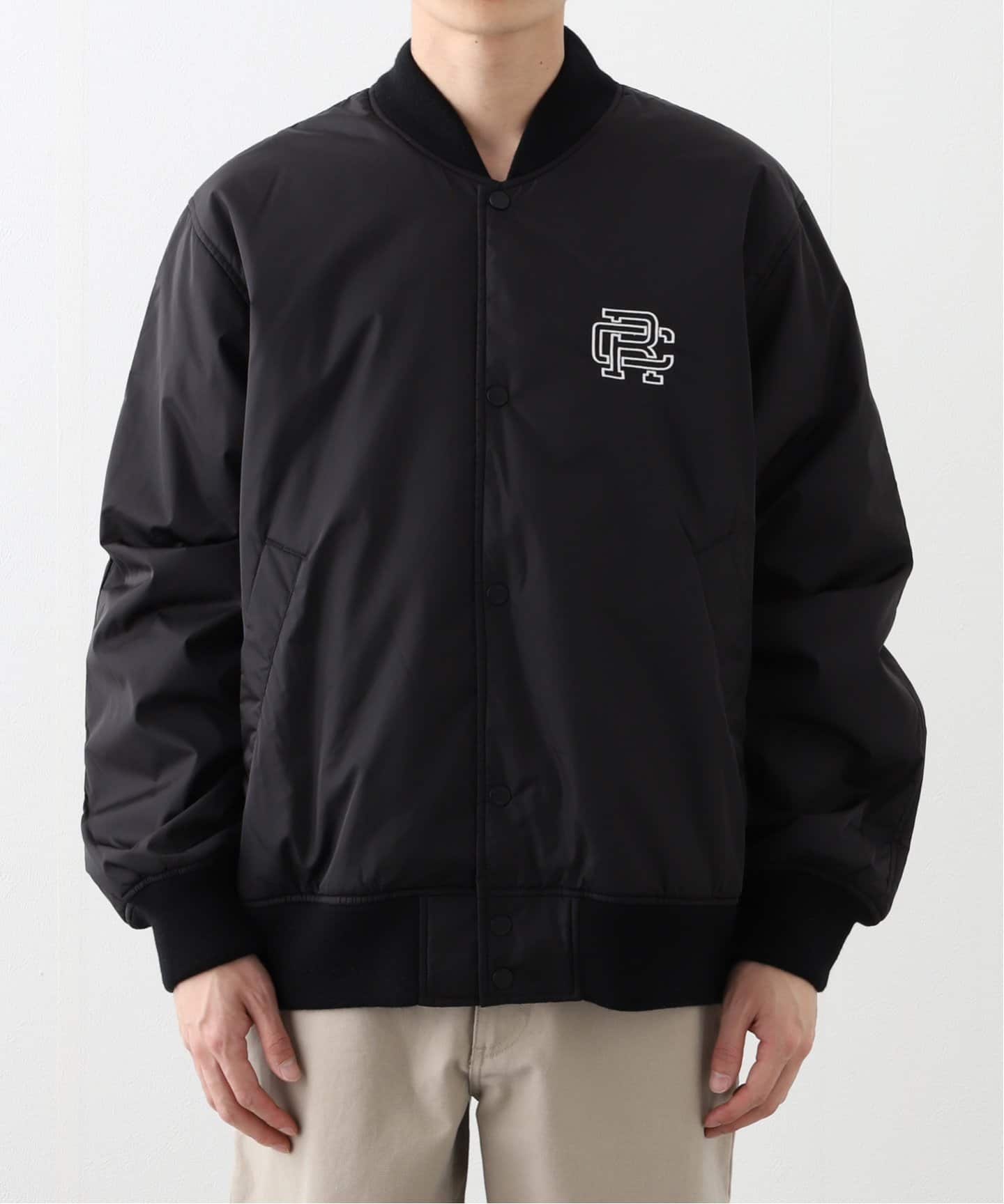 ジャケット・アウター ECONYL SATIN NYLON STADIUM JACKET Reigning Champ Econyl Satin Nylon Stadium Jacket in Navy | FWRD