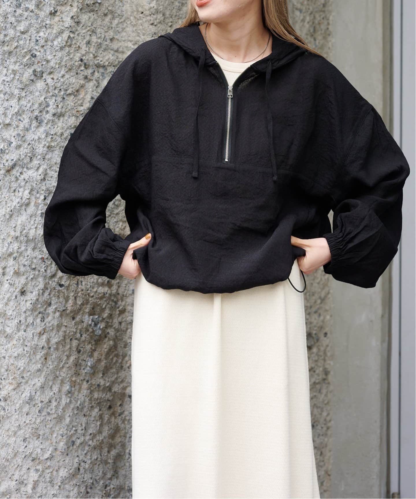 Spick &amp; Span シアーアノラックブルゾン 黒 マウンテンパーカー Spick & Span（スピックアンドスパン）の「シアーアノラックブルゾン