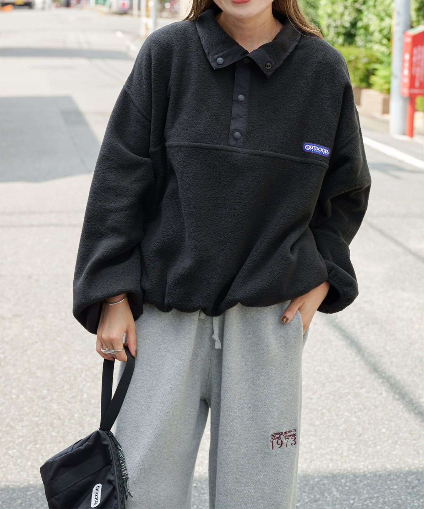 フリーススナップブルゾン ユニセックス着用可（ボア・フリース