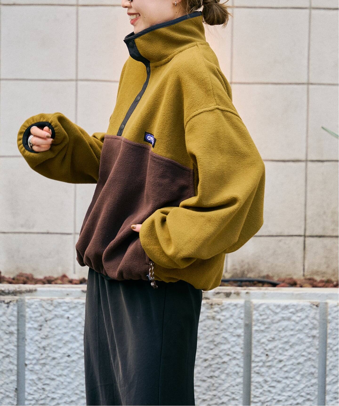 フリーススナップブルゾン ユニセックス着用可（ボア・フリース