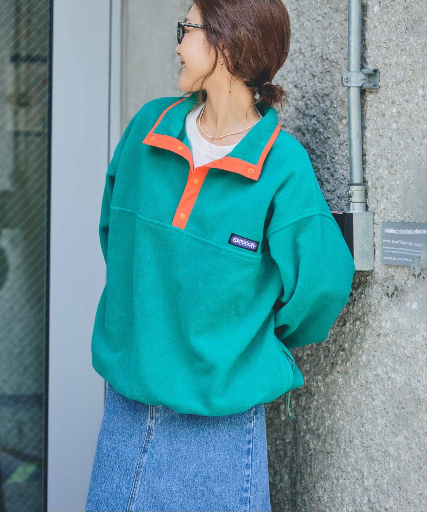 フリーススナップブルゾン ユニセックス着用可（ボア・フリース