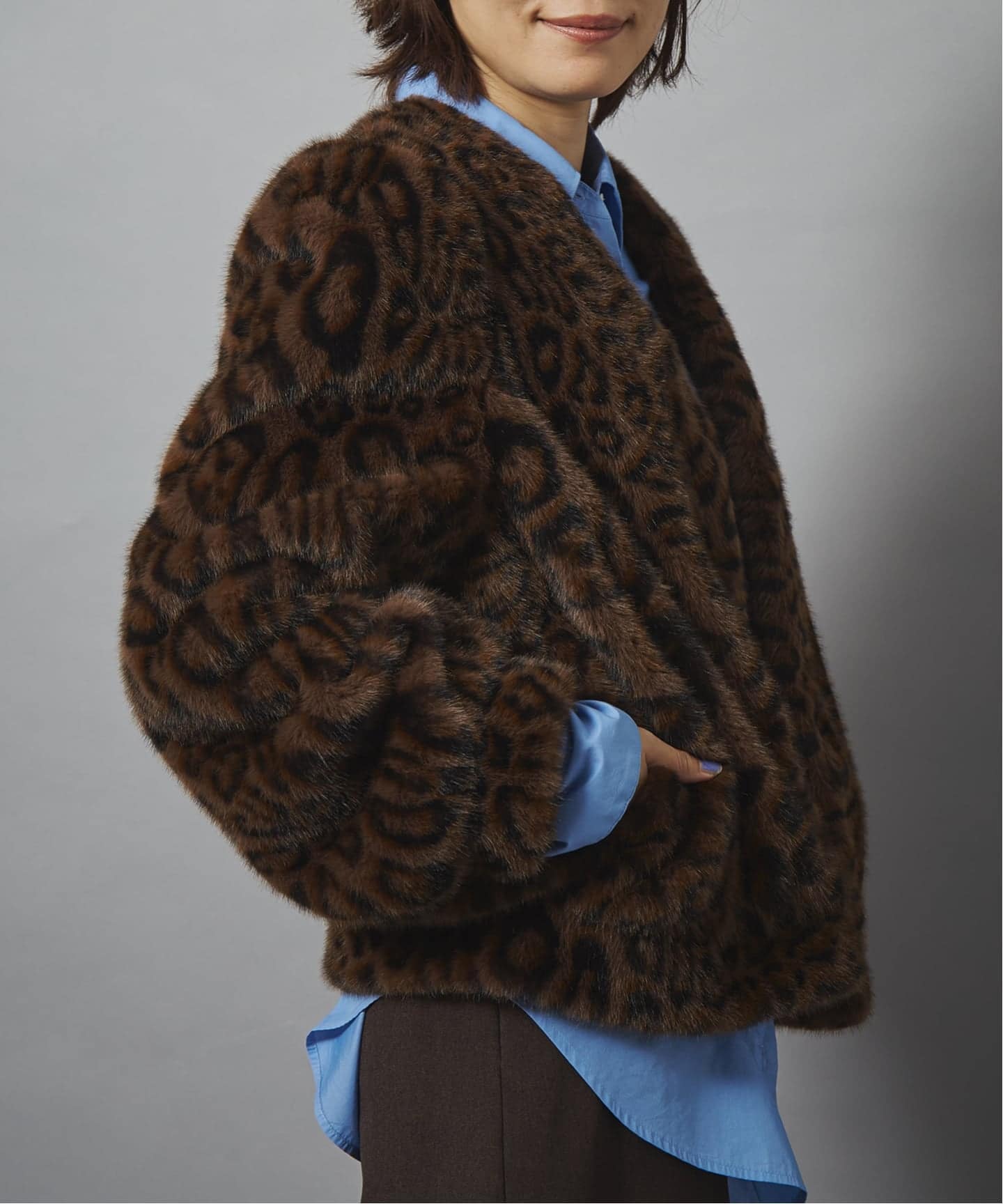 レオパードBOXYフェイクファーブルゾン（その他ブルゾン／アウター