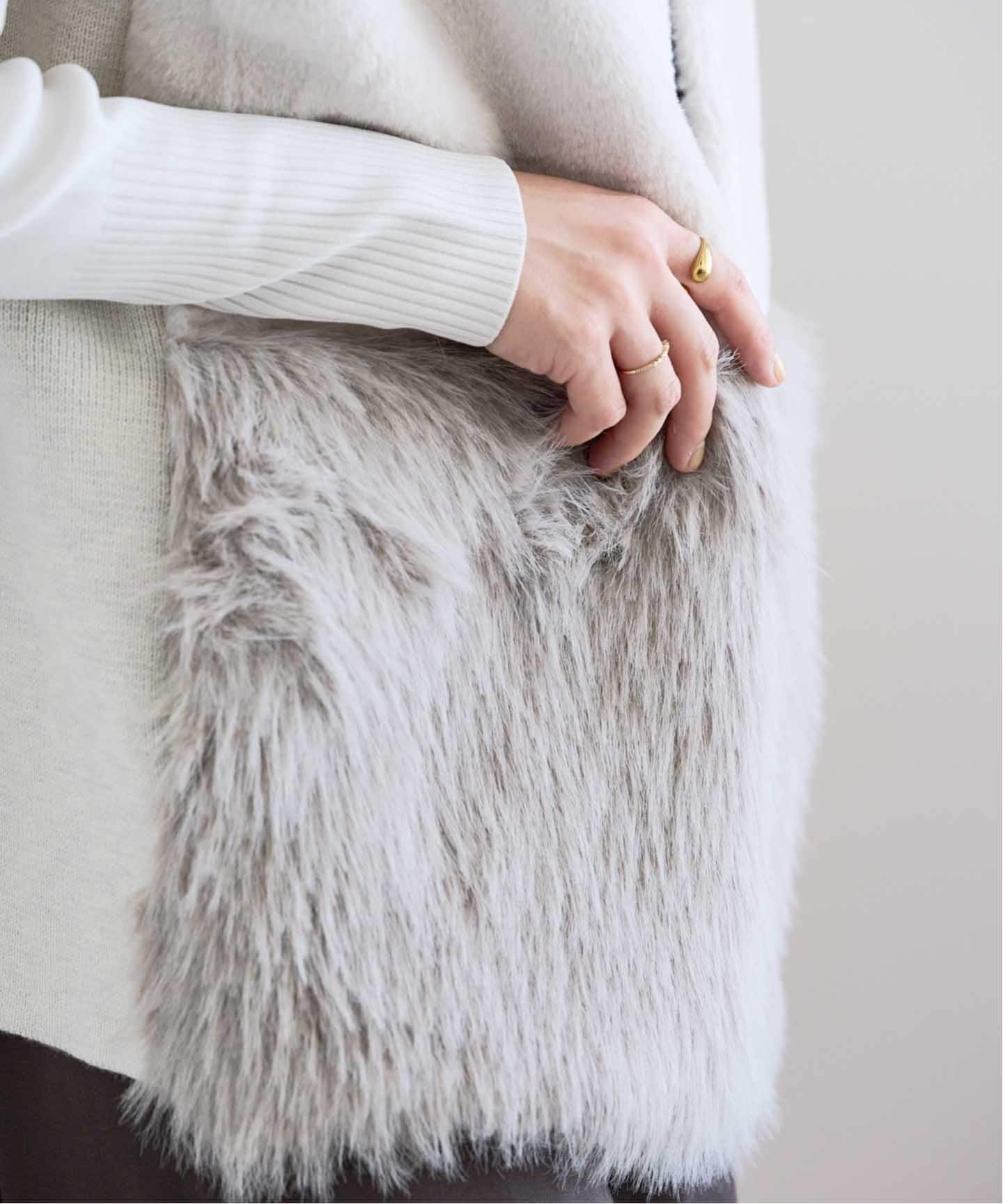 ADAWAS アダワズ　エコファーベスト ADAWAS - ADAWAS / アダワス | ECO FUR GILET / エコファー ジレ