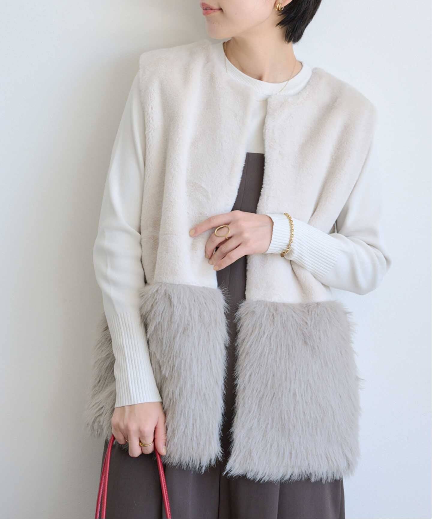 ADAWAS FAUX-FUR PANEL VEST（ベスト）｜BOICE FROM BAYCREW'S（ボイス