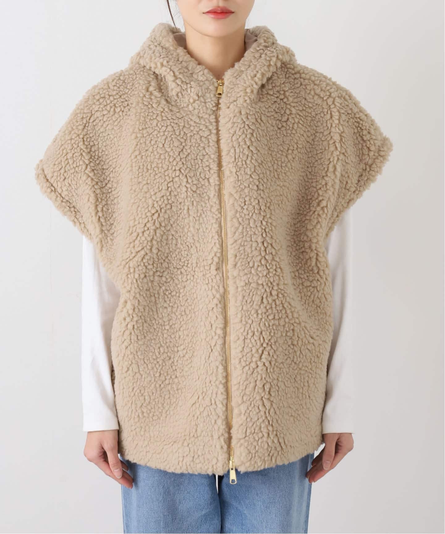 ADAWAS ボア ベージュ ベスト ADAWAS(アダワス)｜BOA フーディー