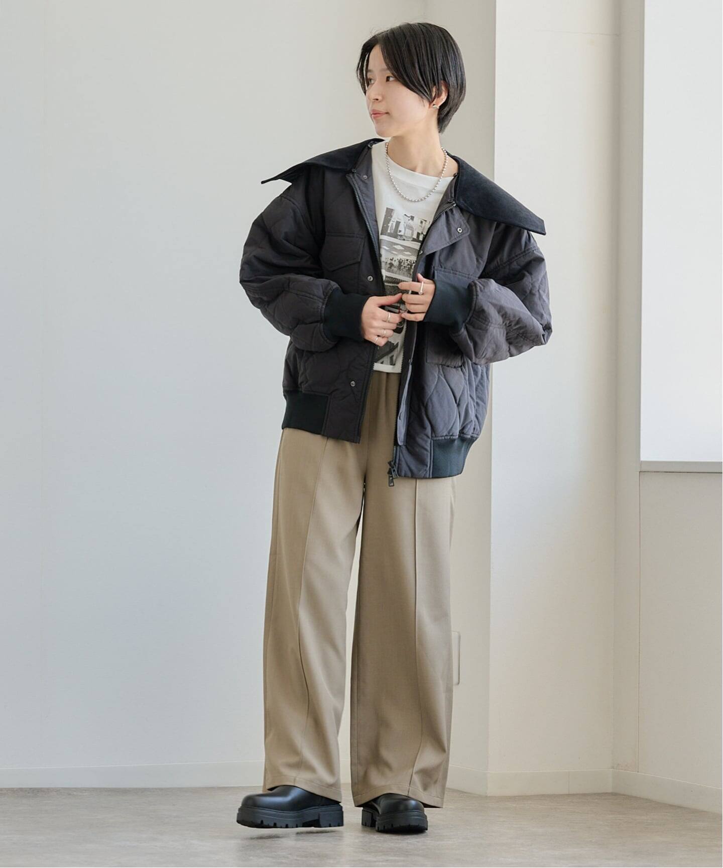 F/CE QUILTED JACKET WITHDETACHABLECOLLAR（中綿・キルティング