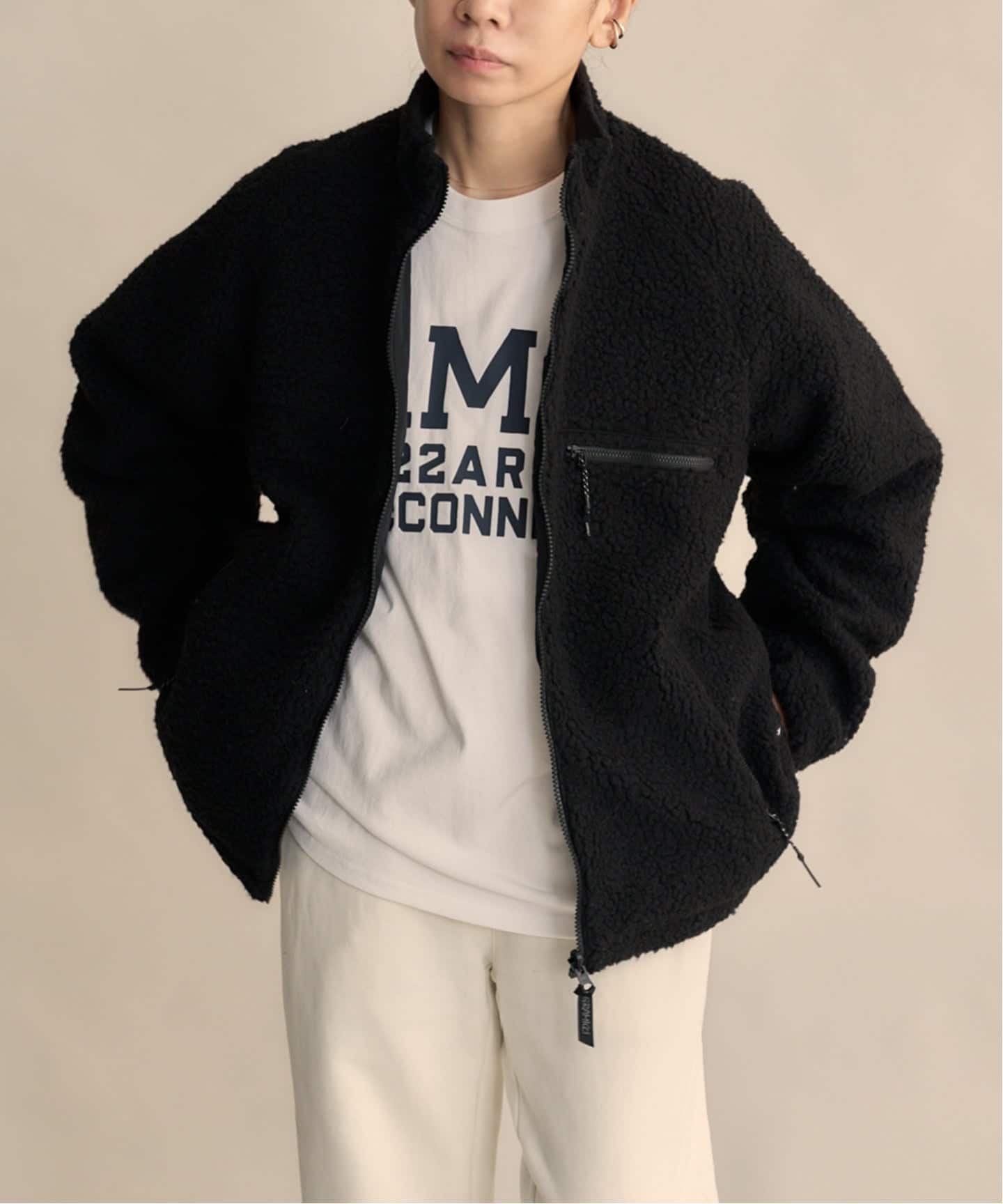 受注限定　レア　the GazettE フリース　アウター　もこもこ　黒 GRAMICCI REVERSIBLE SHERPA JACKET（ボア・フリース）｜BOICE FROM