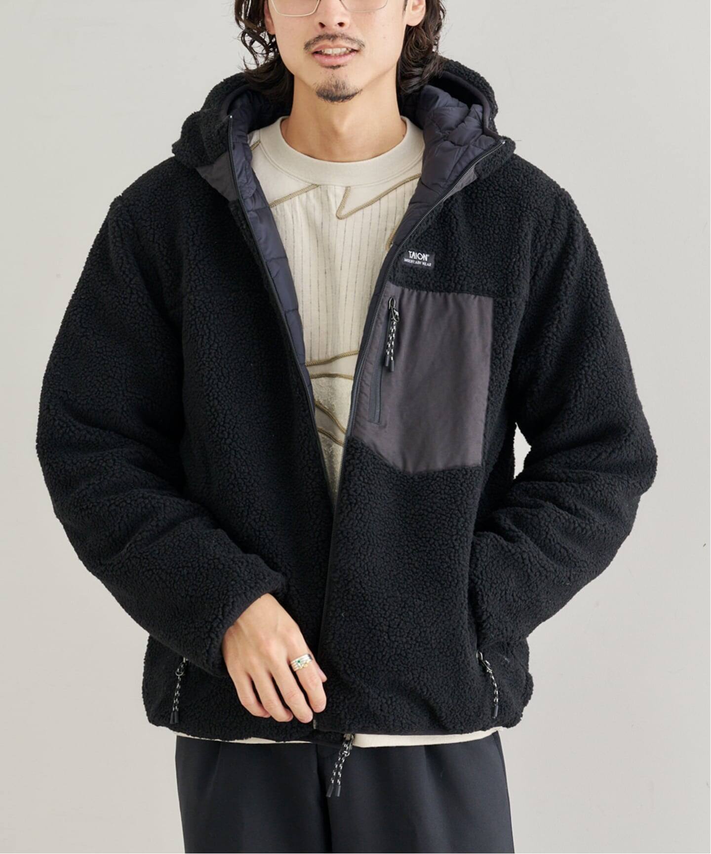 TAION MOUNTAIN R/S DOWN*BOA HOODIE（ボア・フリース）｜BOICE FROM