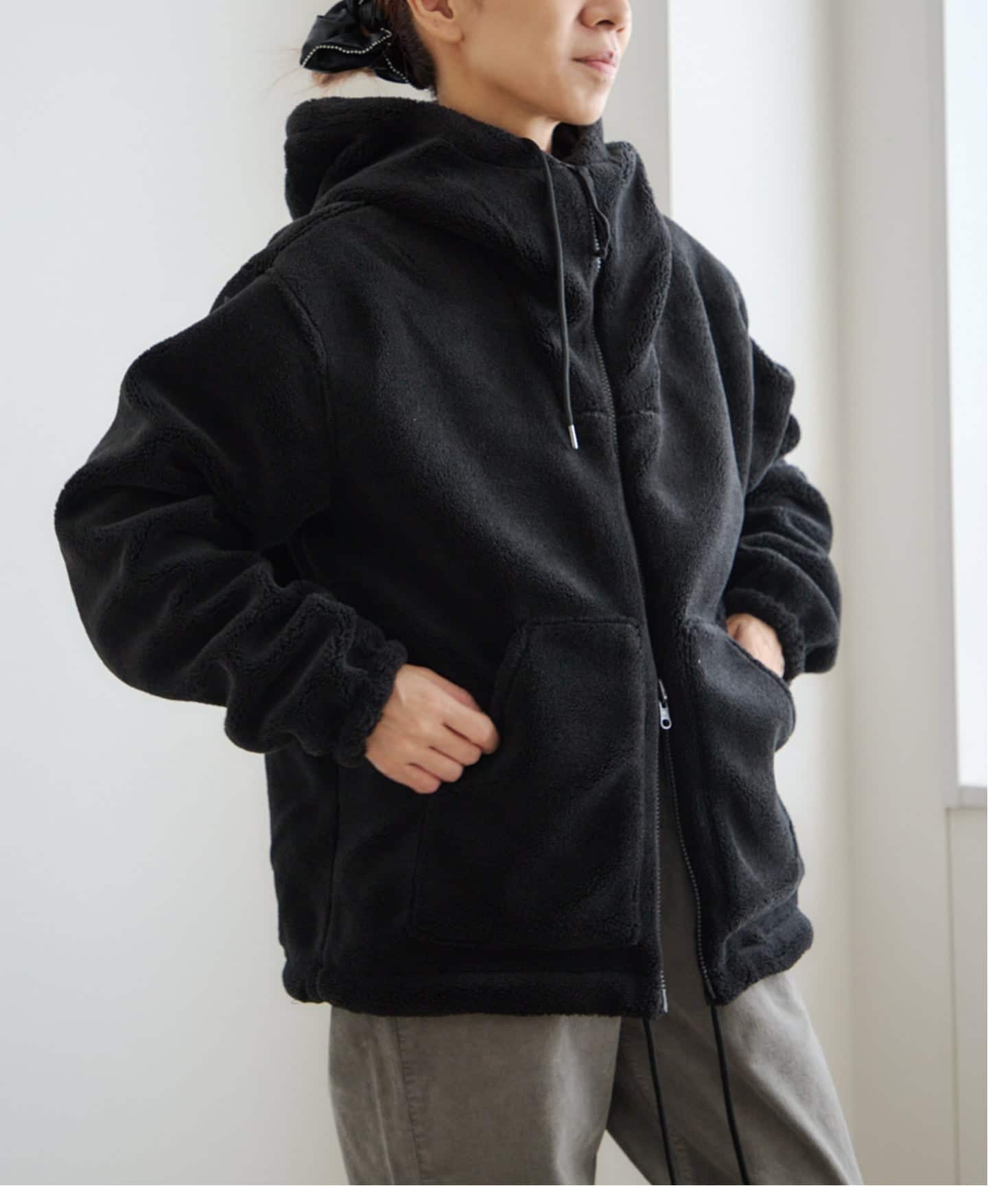 TAION NON DOWN MILITARY REVERSIBLE BOA HOODIE（ボア・フリース