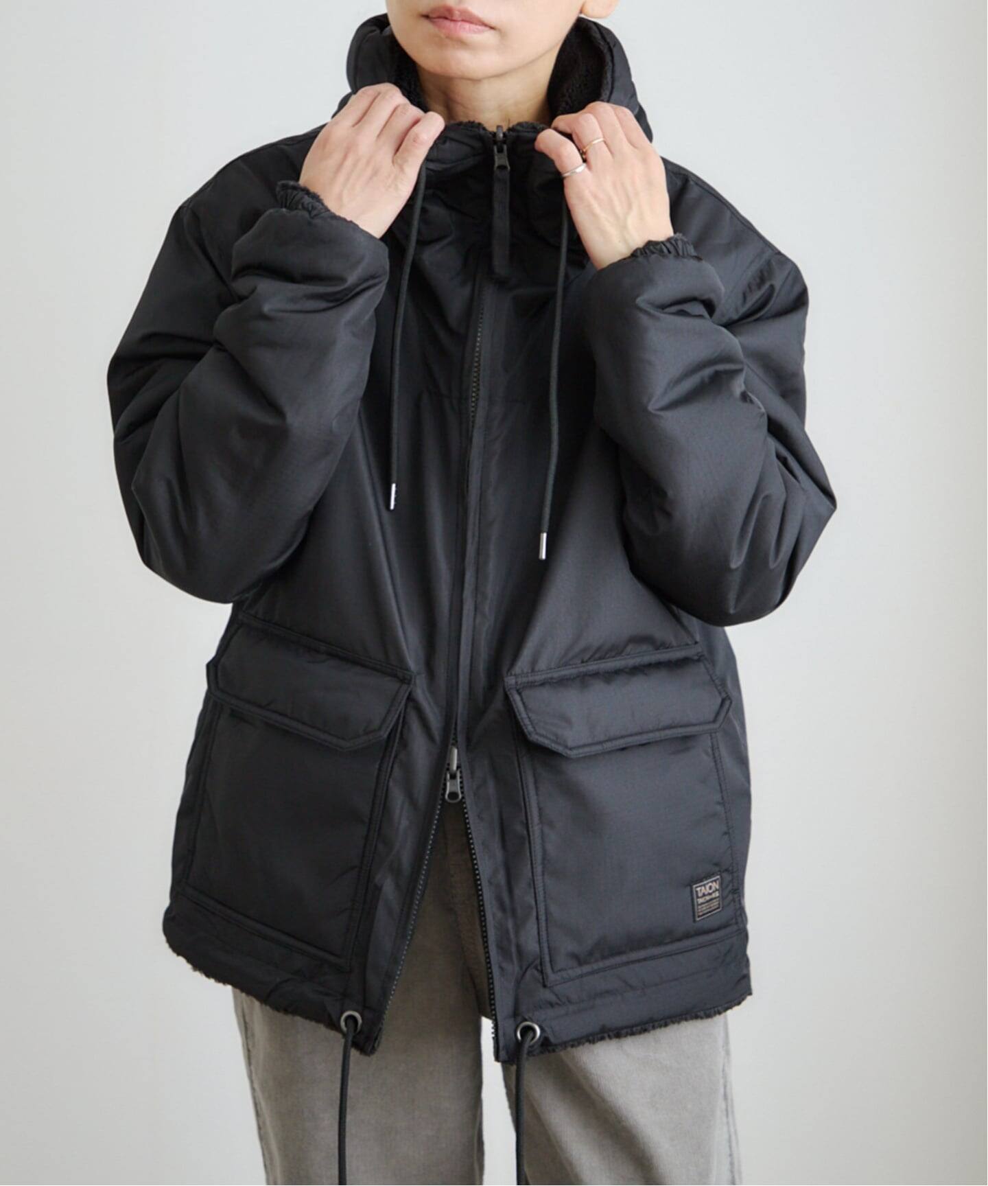 TAION NON DOWN MILITARY REVERSIBLE BOA HOODIE（ボア・フリース 