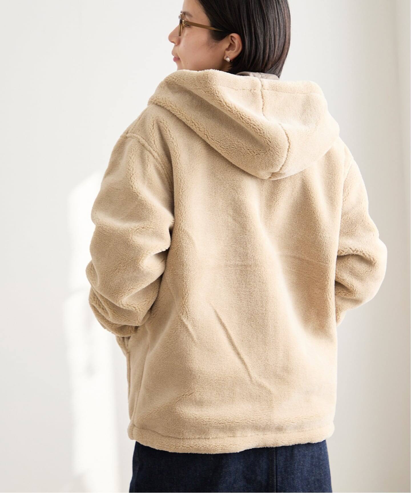 TAION NON DOWN MILITARY REVERSIBLE BOA HOODIE（ボア・フリース