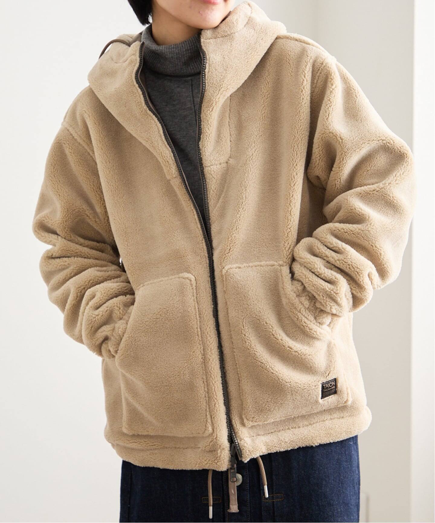 TAION NON DOWN MILITARY REVERSIBLE BOA HOODIE（ボア・フリース 