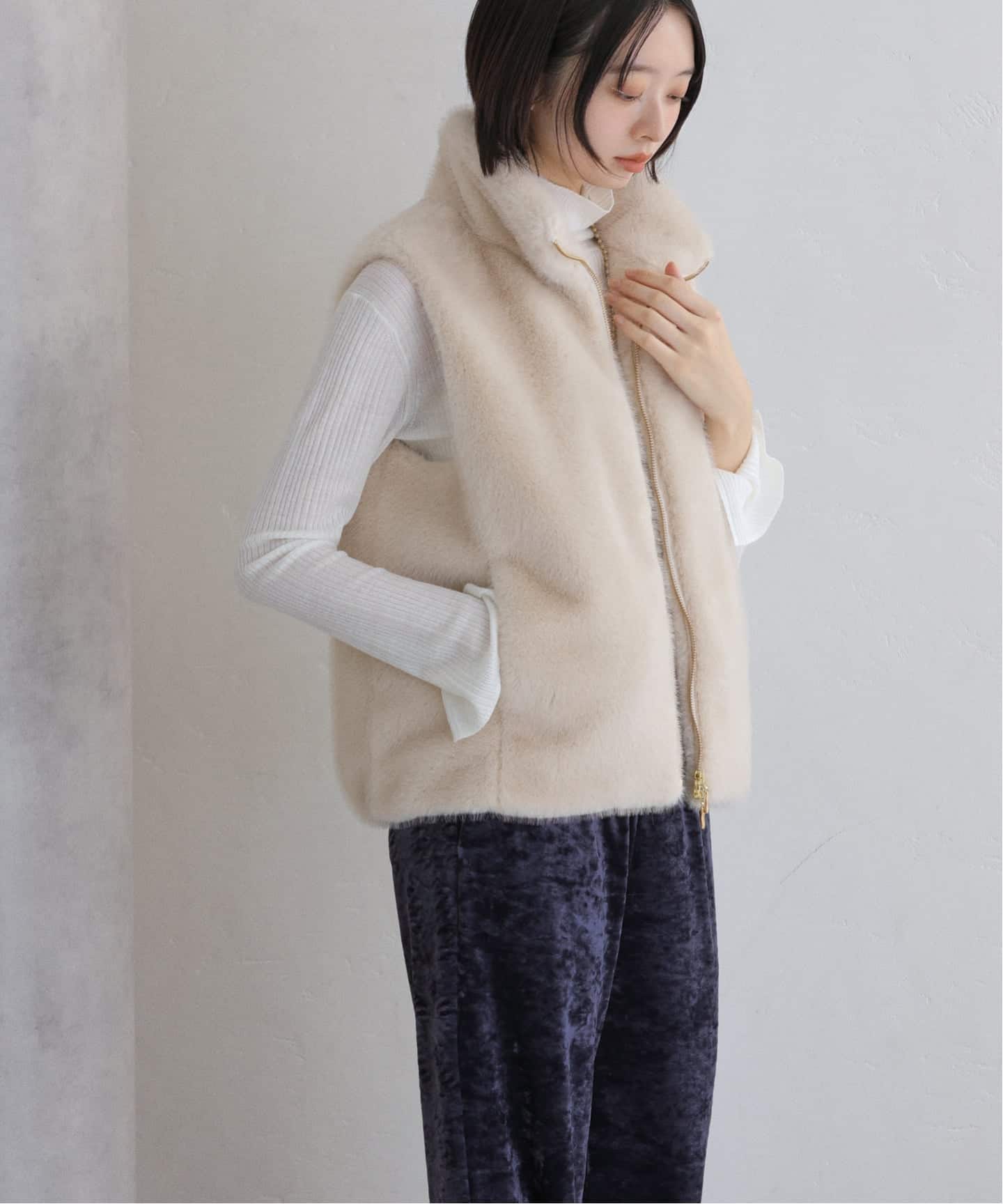 洗える】スタンドカラーファージレ（ジレ）｜La Totalite（ラ