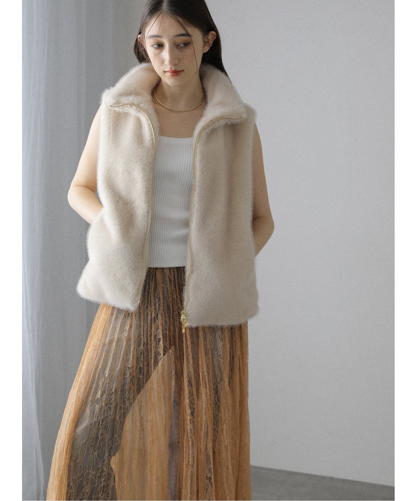 洗える】スタンドカラーファージレ（ジレ）｜La Totalite（ラ