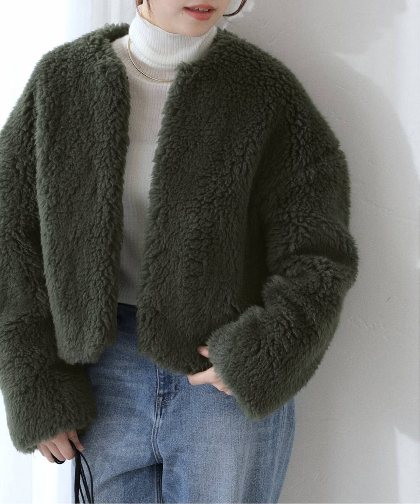 タグ付 TICCAティッカ ウールファー ショート コート グレー TICCA / ティッカ ウールファーショートコート（その他ブルゾン