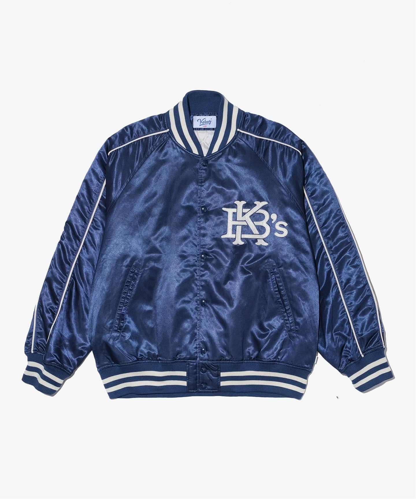 【美品】KEBOZ SATIN VARSITY JACKET SKY BLUE SATIN VARSITY JACKET（その他ブルゾン／アウター）｜KEBOZ（ケボズ