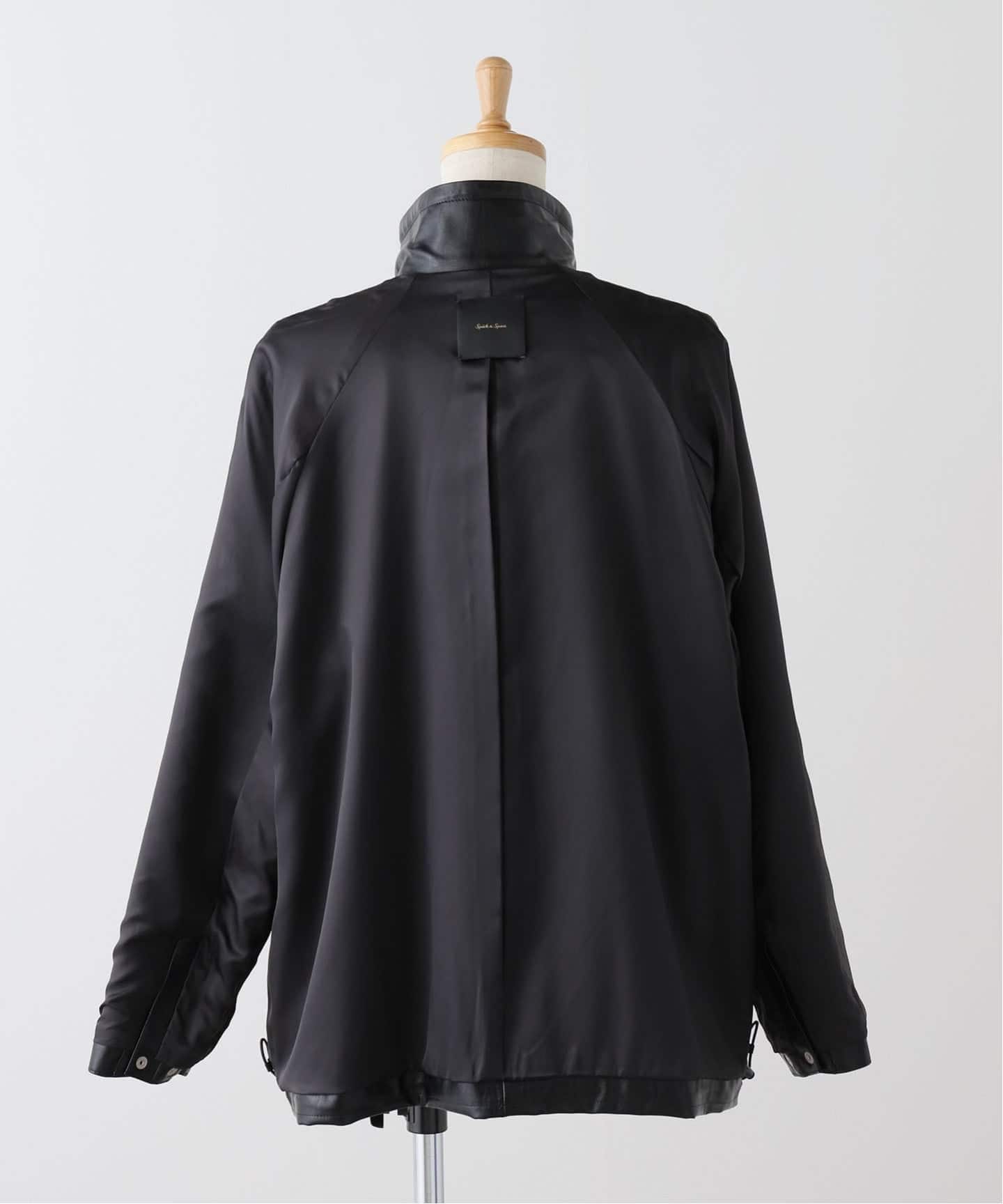 フェイクレザースタンドカラーブルゾン（レザージャケット）｜Spick