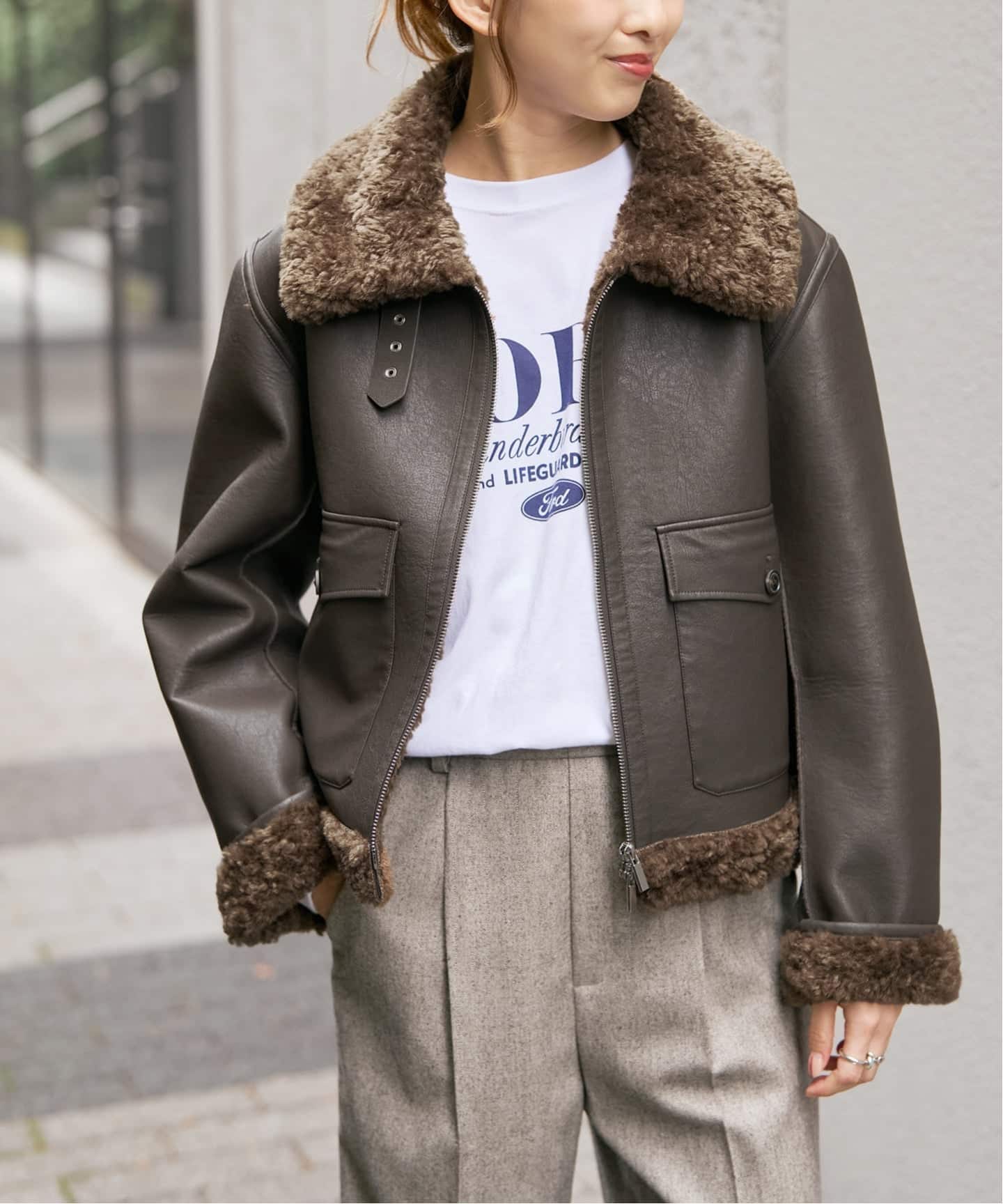 フェイクムートンフライトジャケット（その他ブルゾン／アウター