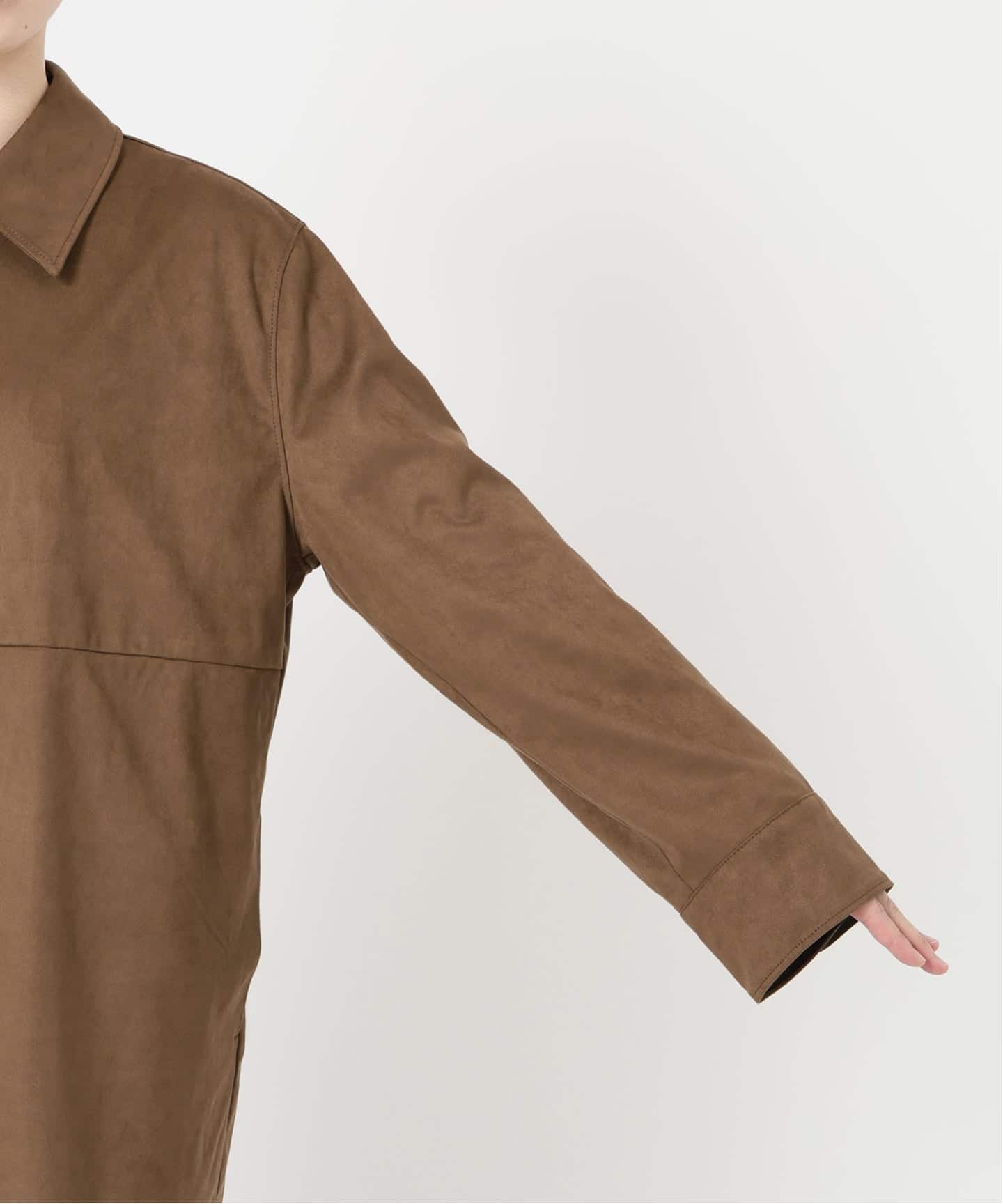 フェイクスエードオープンカラージャケット（その他ブルゾン／アウター