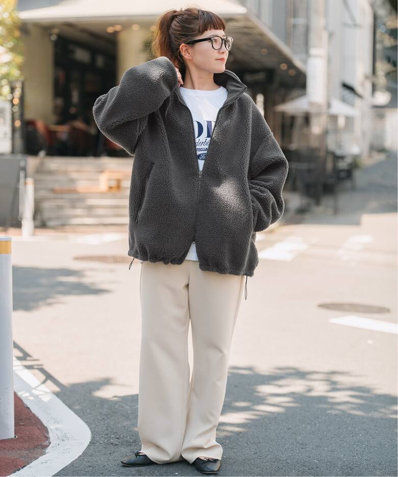 WEB限定カラー有り》リバーシブルボアブルゾン（ボア・フリース 