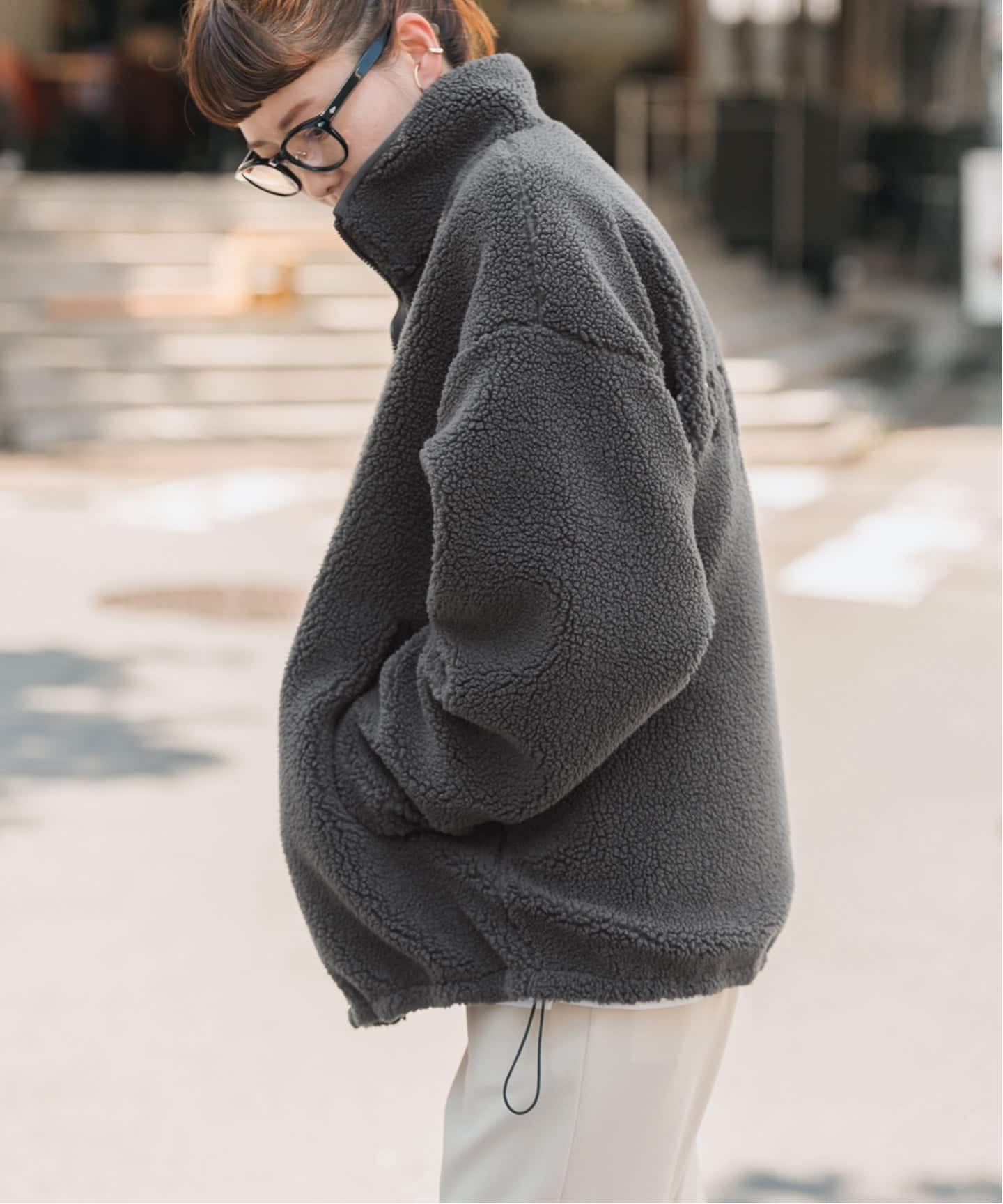 WEB限定カラー有り》リバーシブルボアブルゾン（ボア・フリース