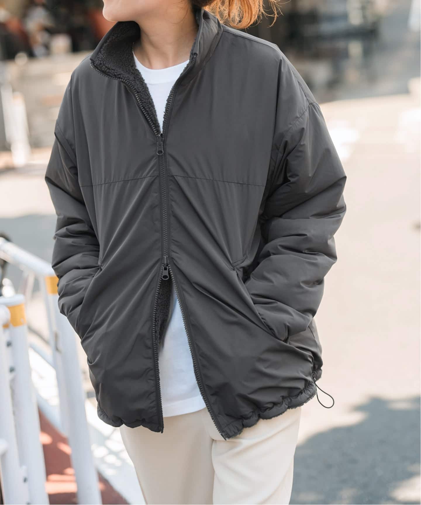 WEB限定カラー有り》リバーシブルボアブルゾン（ボア・フリース