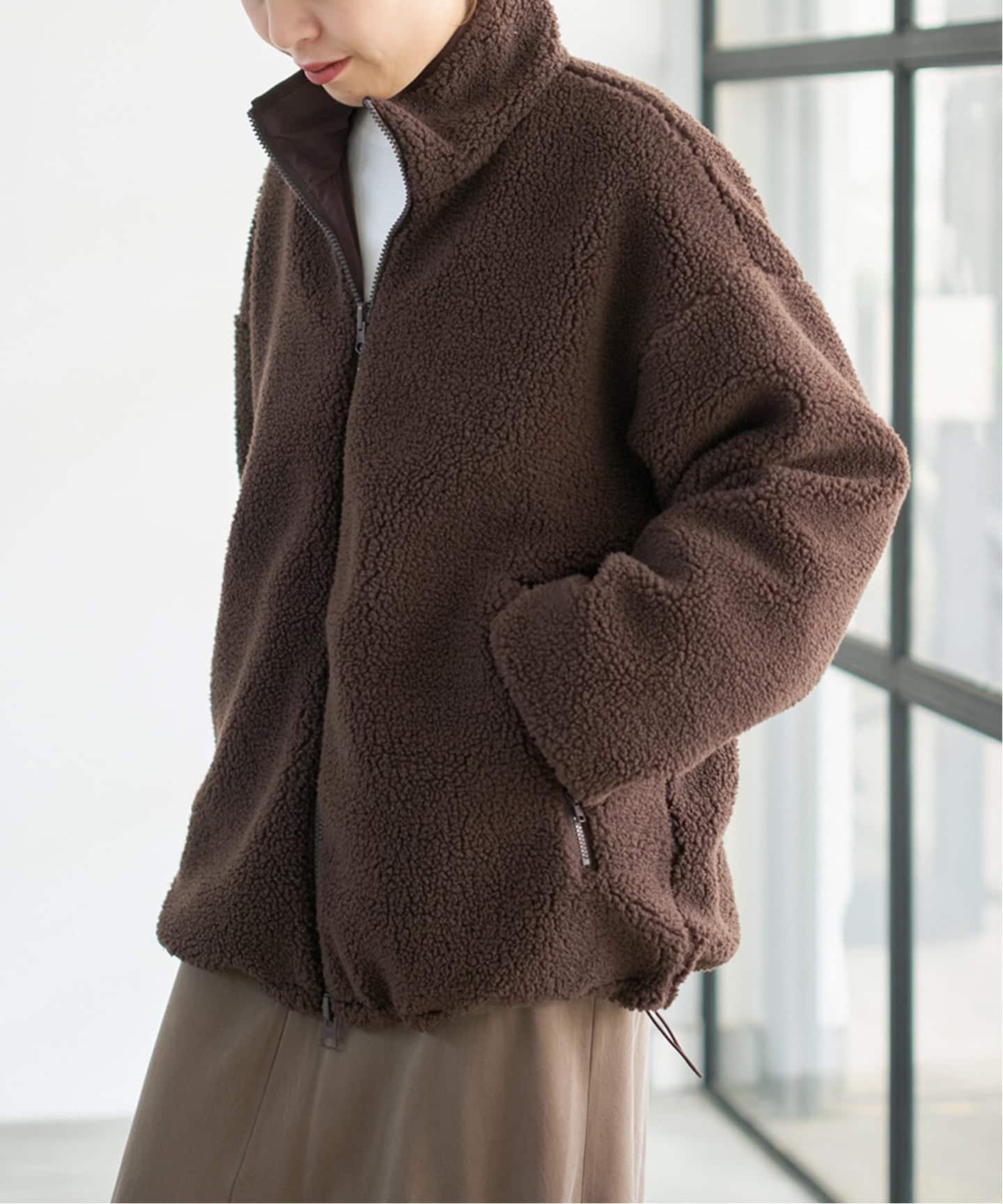 WEB限定カラー有り》リバーシブルボアブルゾン（ボア・フリース