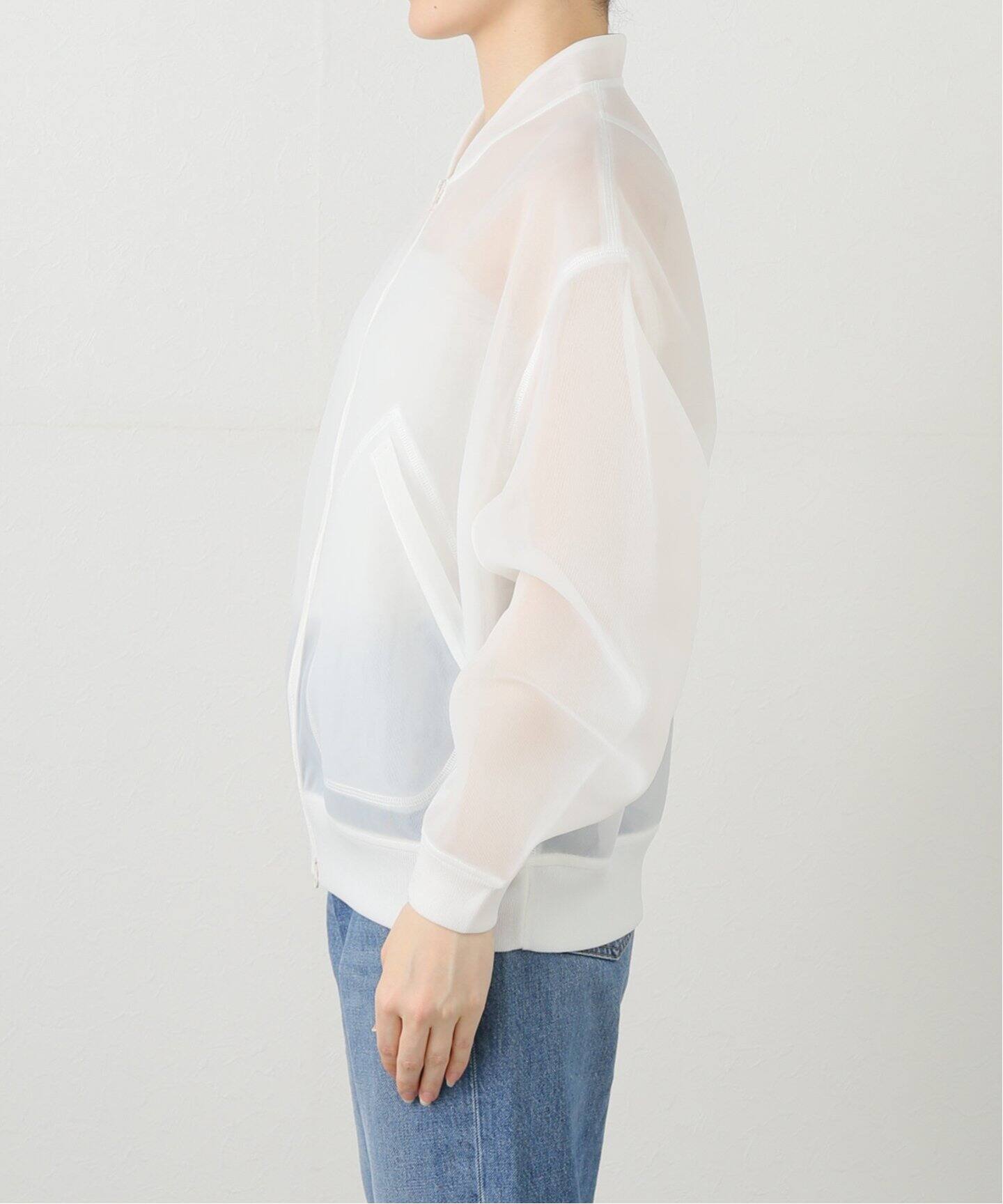 90s VERSACE シアー ボンバージャケット ホワイト シアーボンバージャケット（その他ブルゾン／アウター）｜Spick and