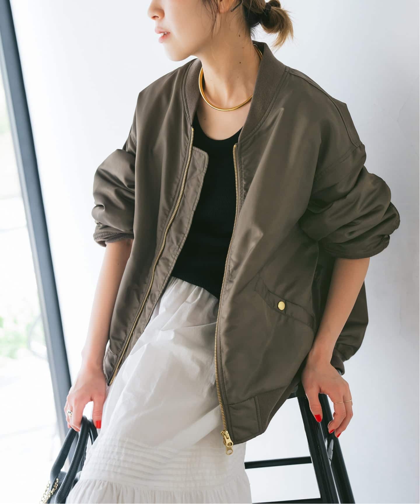 ナイロンダブルジップブルゾン（中綿・キルティング）｜Spick