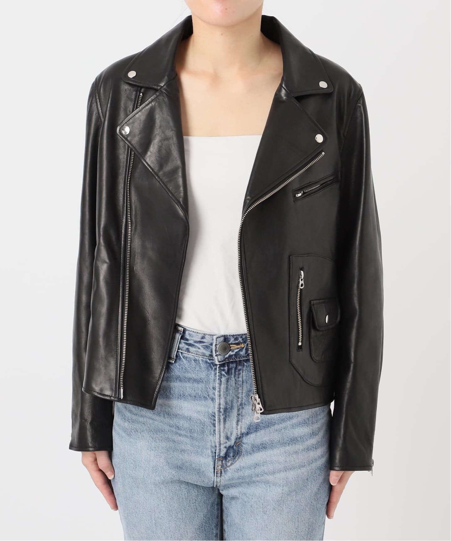 TICCA / ティッカ ダブルライダースジャケット（レザー