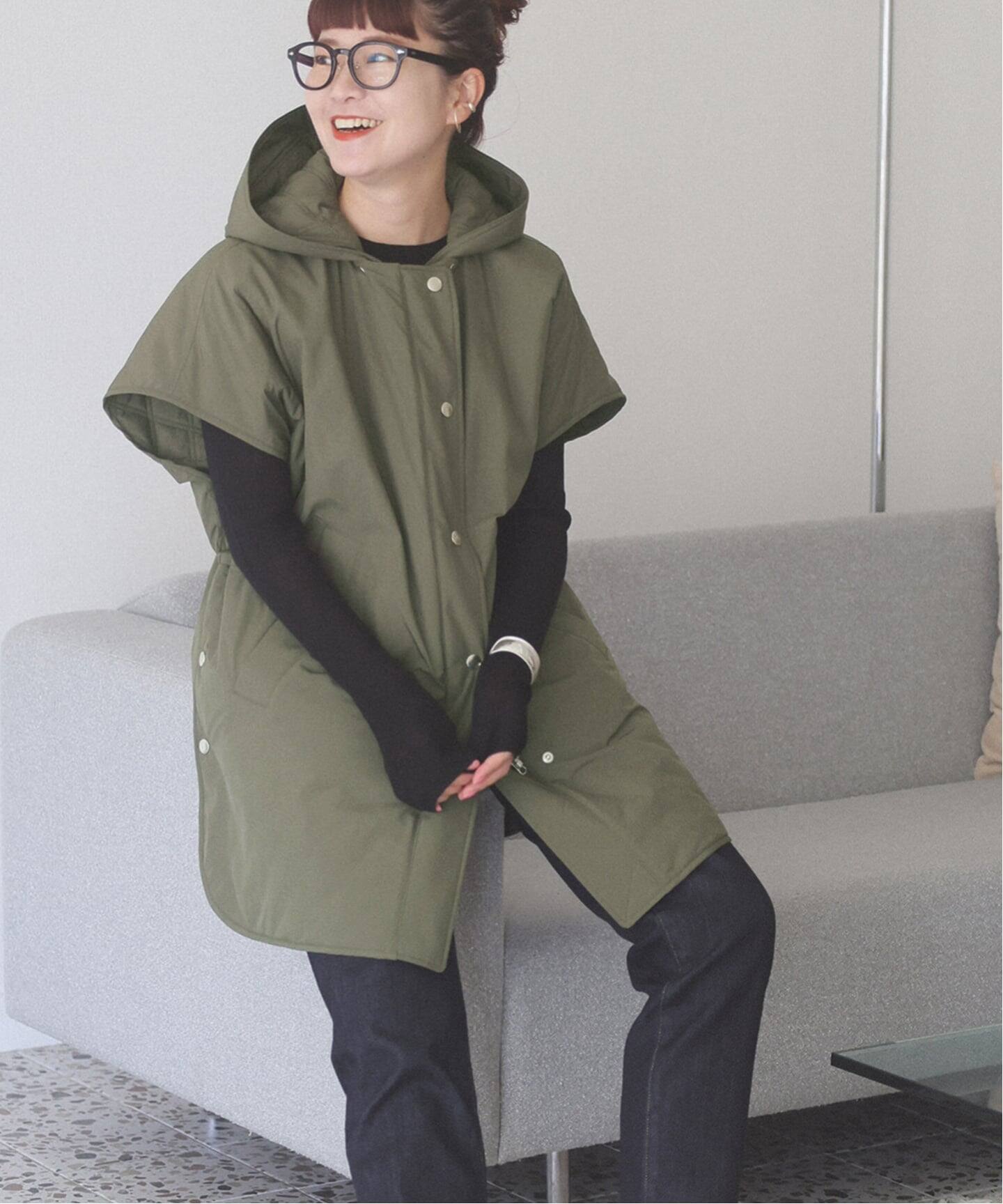 【タグ付き未使用品】Ungrid　キルティングリバーシブルポンチョ Ungrid キルティングリバーシブルポンチョ（アイボリー