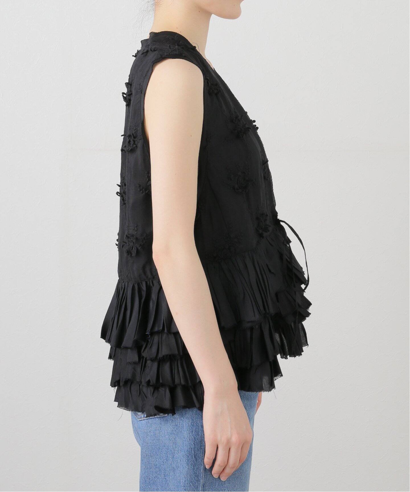 crinkle crinkle crinkle Frill rayon shantung vest（ベスト