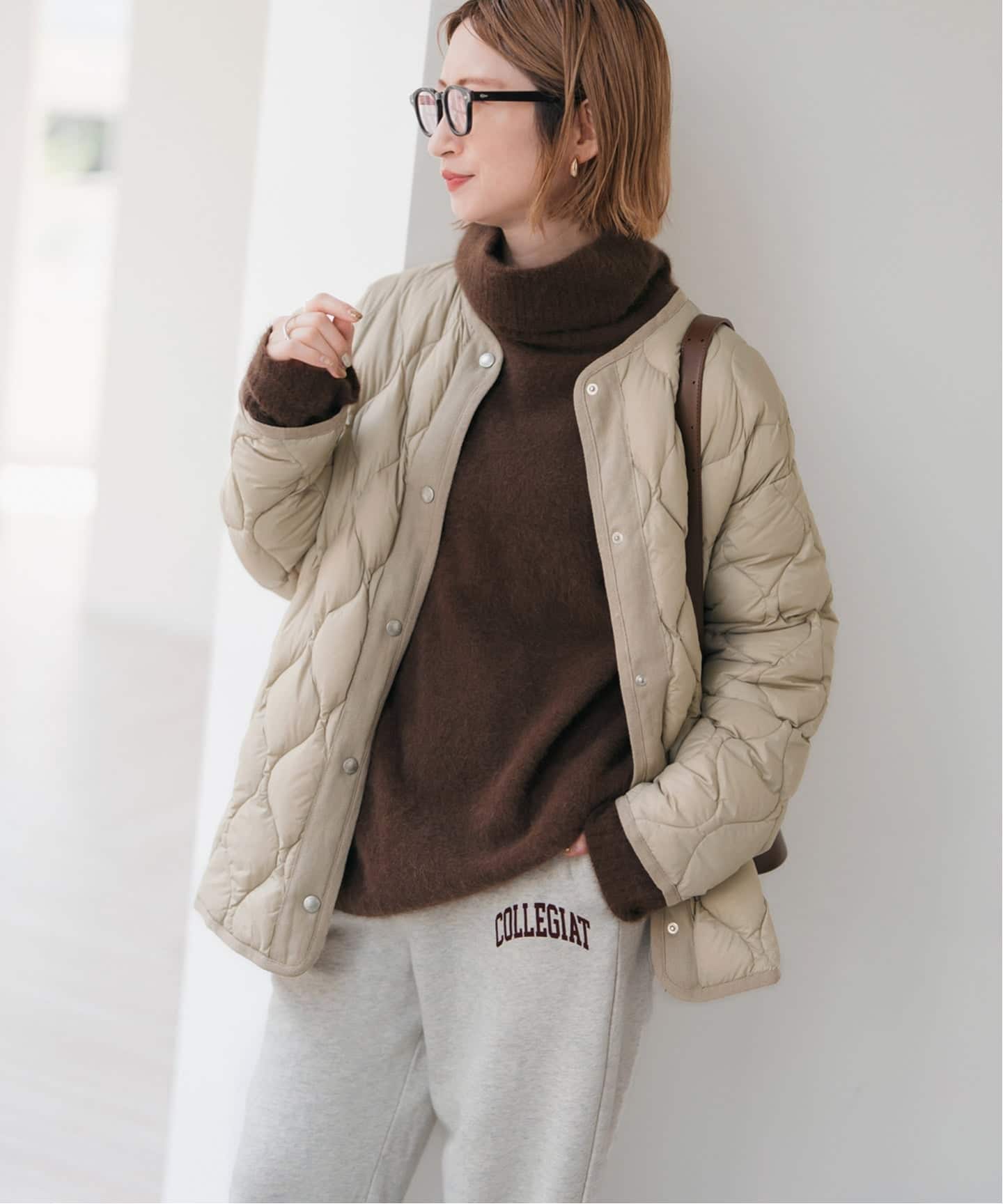 TAION タイオン Spick別注キルティングブルゾン　キャメル スピック＆スパン Spick & Span 《追加2予約》TAION / タイオン *Spick