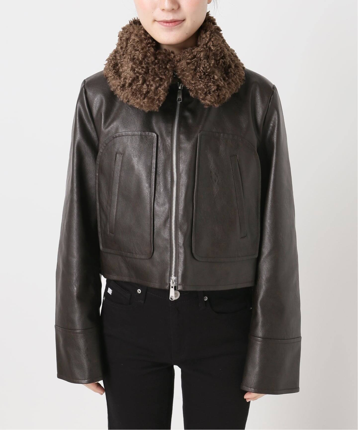 予約》フェイクレザーショートブルゾン（その他ブルゾン