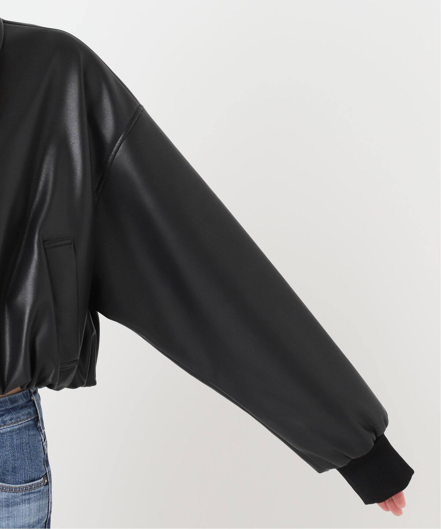 フェイクレザードロストブルゾン（その他ブルゾン／アウター）｜U by